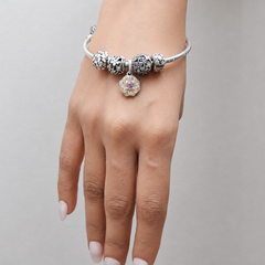Silver Charm Bead Bracelet