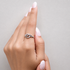 Silver Pave Infinity Knot Ring