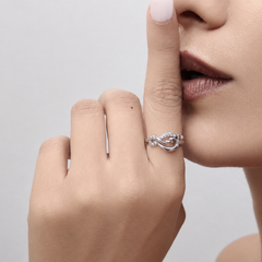 Silver Pave Infinity Knot Ring