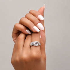 Silver Pave Leaf Wrap Ring