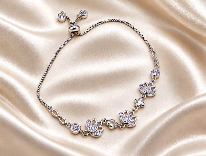 Silver Floral Vine Bracelet