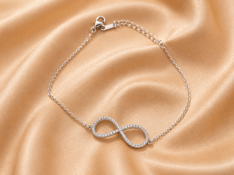 Silver Double Infinity Bracelet