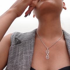 Silver Pave Infinity Swirl Pendant